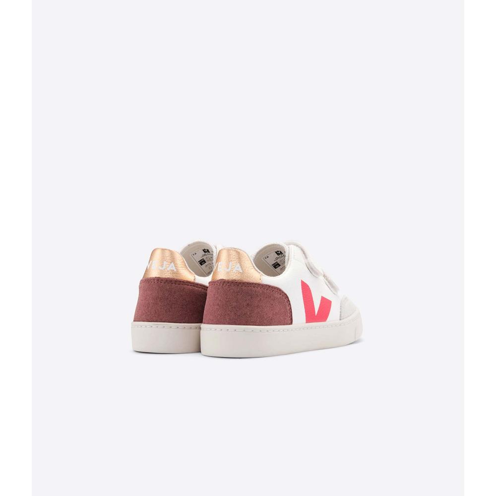 Veja V-12 CHROMEFREE Sko Barn White/Orange | NO 748LIS